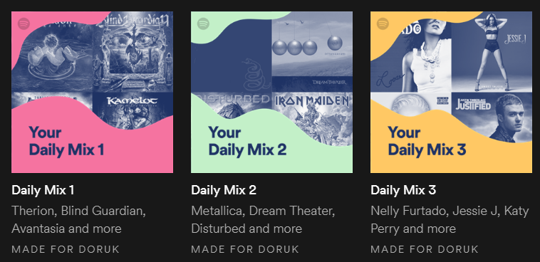My beautiful Spotify generated playlists
